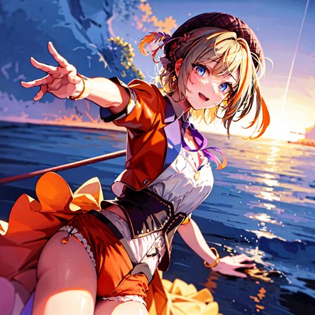 masterpiece, best quality, photorealistic, 3D, shiny_skin, shiny_hair, dynamic angle, beautiful detailed glow, HDR, Rembrandt lighting, colorful refraction, lens flare, bloom, film Reflection, chromatic aberration, light diffusion, public indecency, cowboy shot, deep meaning, physically-based rendering, bright, vibrant, intricate, 1girl,touri sei,<lora:touri sei:1.0>,  :d