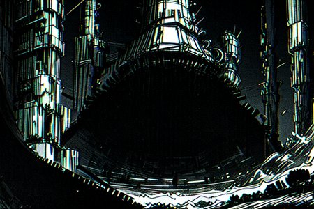 highly insanely detailed, masterpiece, top quality, best quality, highres, 4k, 8k, RAW photo, (very aesthetic, beautiful and aesthetic),  
tsutomu nihei,nihei_tsutomu,blame!,blame gakuen!,abara,TNstyle,sidonia_no_kishi,(tunnel,deep horizon,giant room,sidonia \(ship\),megastructure in background,space,spacecraft,tower,mausoleum,city ruins,hangar),machinery,dark sky,black sky,gauna,gauna mech,star \(sky\),starry sky,toha heavy industries,wire,letterboxed, 
<lora:ABARA:0.8>, 
(1girl:1.3), 
solo focus, 
the submarine is navigating through an ancient ship graveyard, featuring weathered wood, colorful corals, a variety of marine life, and a sense of history,âââ