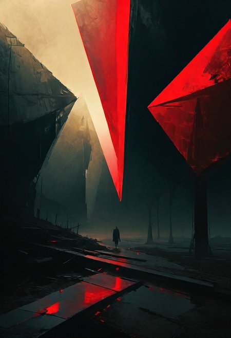 Dystopian style , Salvador Dali, <lora:Beksinski_SDXL_V2:0.35> <lora:Kodak Motion Picture Film Style v5_2:0.75> Kodak Motion Picture Film Style <lora:EldritchCandids1.1.2:0.3> <lora:Desolation:0.2> <lora:xl_more_art-full_v1:0.7> <lora:abysues:0.35> abysues, abx, close-up, zoomed, perspective, , <lora:MJ52_v2.0:0.25>  close-up, an idyllic fleeting heartbeat in the depths of a desolate wasteland, liminal fog, circles, triangle, geometric shapes, (ethereal, crimson wisps, grainy texture, 96YOTTEA). abstract geometric gradients. <lora:96YOTTEA style for AWDXL2:1>
rich colors, stunning background. dark and moody, a mesmerizing blend of light and shadow. masterpiece, absurdres, intricate details . Bleak, post-apocalyptic, somber, dramatic, highly detailed