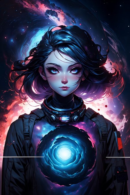 (astronaut:1.1), 
masterpiece, best quality,
void, (black hole:1.2), 
<lora:more_details:0.3>
 <lora:Cosmic anime-oil fusion v2:0.3> 
<lora:AnimeVibesV3:0.25> animevibes, 
<lora:3DMM_V11:0.45> 3DMM 
<lora:midjourney_20230624181825:0.25> midjourney ,
 <lora:LAS:0.2> colorful, nebula, 
<lora:msw_locon-t2:0.4>
 <lora:wuxia2:0.35> gu  ,
 <lora:Glitching:1.15> glitching 
<lora:CelestialSkin-20_1.2+kionantArtistStyle_v10_0.6:0.25> dark celestialskin body, void cosmic body, shiny, shiny hair, shiny skin, shiny clothes