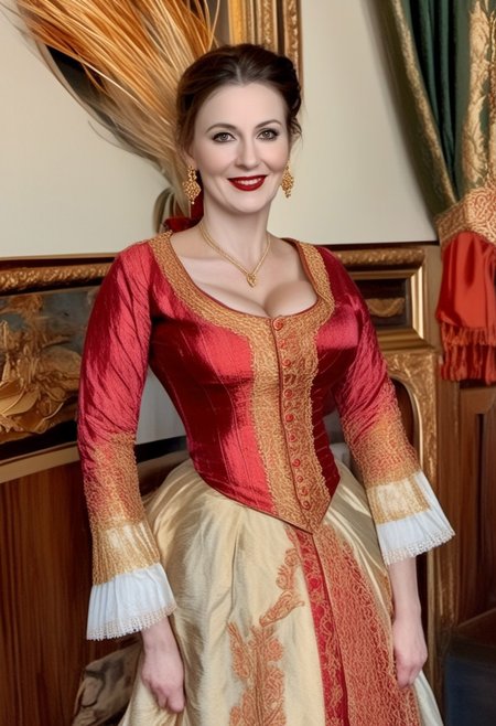 breasts shot,( life-like skin texture:1.5), realistic skin, (18th century:1.5), Europe, (victorian times), beautiful and mature, Tall, Strong, perfect face, Experienced middle-aged Empress, tradition ethnic Black royal clothes, covered hair, expensive fabric, photorealistic, realistic, extreme realism, (masterpiece, photorealistic), dappled sunlight, studio lighting, imperfections skin, probes, (photorealistic:1.6), <lora:add_detail:0.8>, medieval queen, royal banquets, female guards, include masques (a form of courtly entertainment with dancing, acting, and elaborate costumes), feasts, and balls. Gowns and Kirtles: Women wore long, flowing gowns made of luxurious silk, dressed sexy and attractive, (Empire waists:1.5), (white hair:1.5),( red lips:1.5),( subtle evil smile:1.5), white teeth
2girls,
(50 years old:1.5), 
1boy,
slave boy,
milfs,
moms,
(busty:1.3), 
(Horny:1.3), 
orgasm face, 
grannies, 
married, 
cheating, 
Mistress, 
French Queen medieval,
Empress, 
(determined look:1.5), 
(brave:1.5),
dominant presence, 
orgasm face, 
shocked, 
traditional 1650 royal outfit,
Powerful women, 
long legs, 
exposed legs, 
sexy legs, 
bustle dress, 1woman, loose pants, harem_pants, see-through, silk, tight-fitting shirt, impossible shirt, large breasts, long hair, loose_scarf, head_scarf, jewelry, , giga_busty