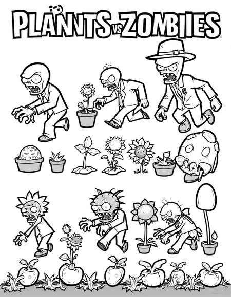 <lora:ikea_instructions_xl_v1_5:0.55>, Plants vs Zombies,