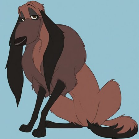 score_9, score_8_up, score_7_up, Expressiveh, masterpiece, best quality, highly detailed, realistic,  1girl, solo, (furry, feral, canine, female dog, black ears, floppy ears, black eyebrows, brown eyes, black nose, brown body, brown fur, black arms, black feet, brown tail, black tail tip), upper body, blue background, simple background closed mouth, smile, sitting, all fours, front view, three-quarter portrait, ((looking at viewer)), 4 toes