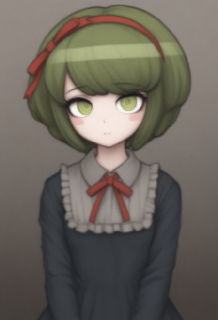 ,,,,masterpiece, best quality, masterpiece, best quality, amazing quality,,,, shiny skin,,,, monaca, green hair, green eyes, short hair, bangs, red hairband, hairband, blush stickers,