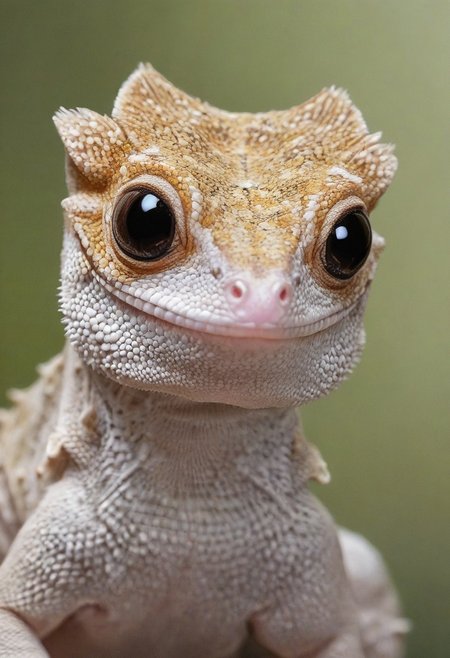 crested gecko axanthic morph, full body, perfect eyes, extremely detailed, highest quality, anime style art