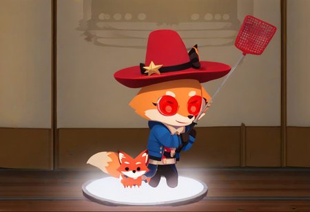 Super Animal Royale, detailxl, score_9, score_8_up, score_7_up, score_6_up, score_5_up,, detailed eyes, detailed face, detailed hands, top down full body view,  NightScapes, fox, cozy atmosphere, creative light overlay, 4k, masterpiece, (masterpiece), best quality, (4K), (cinematic lighting), highly detailed, 8K, UHD, ultra detailed, immersive picture, vivid colors, volumetric light, cinematic light, extremely detailed CG, fox is wearing a jacket and a hat
