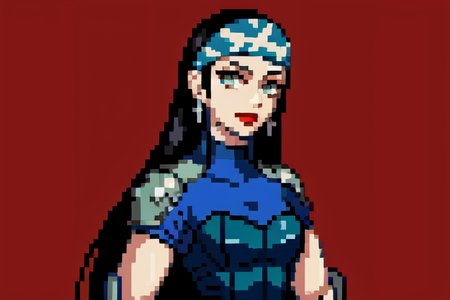 highly insanely detailed, masterpiece, top quality, best quality, highres, 4k, 8k, RAW photo, (very aesthetic, beautiful and aesthetic),  
beth_\(megami_tensei\),bethsmtii,shin megami tensei ii,long hair,black hair,straight hair,sleek black,jewelry,cross,headband,red_lipstick, 
<lora:zs_Beth:0.8>, 
(1girl:1.3), 1other, 
construction site background,(pure red background,transparent background:1.2),âââ