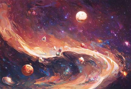 score_9, score_8_up, score_7_up, pmg style, outer space, planets, stars