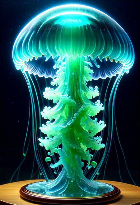 score_9, score_8_up, score_7_up, score_6_up, rating_safe, jellyfish ying yang, glass statue, intricate and detailed lighting, ying yang theme, (masterpiece, high detail, best quality), sharp, smooth anime