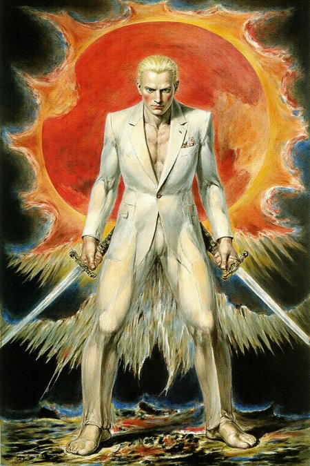 wblake1 panting. 
A gangster wearing a white suite, holding a katana in combat ready pose. <lora:wblake1_cap_d6a3e13:1.0><lora:826961765188487069:0>