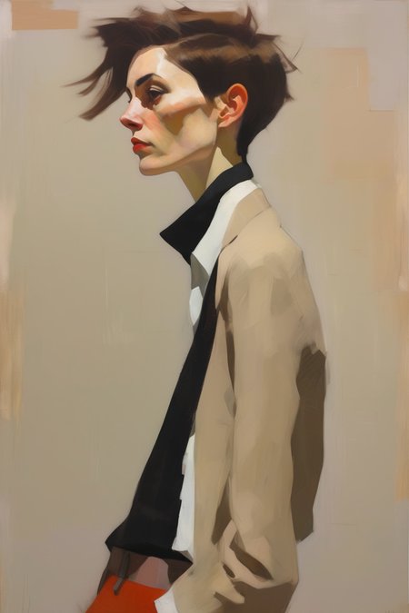 <lora:Euan Uglow Style:1>Euan Uglow Style - euan uglow style portrait of androgynous woman looking away from camera
