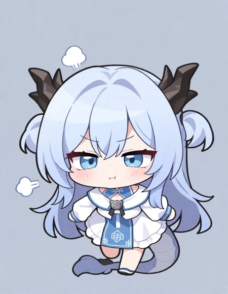 1girl, solo, longwu, longwu\(xinchun\), :t, pout, :i, 
chibi, very awa, masterpiece, best quality, amazing quality, absurd res, hi res, highres, <lora:ER_SD:1> <lora:longwu:1>