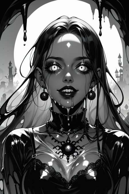 score_9, score_8_up, score_7_up, score_6_up, score_5_up, score_4_up, <lora:GRIM_v1:1>  greyscale, monochrome, limited palette, horror (theme), eldritch abomination, chaotic, silhouette,, <lora:K040790P:0.8> 040790P, woman, 24 years old, <lora:Breast Slider - Pony_alpha1.0_rank4_noxattn_last:0.3>, <lora:wizardslimev15-t:1> wizardslimus, slime skin, transparent head, transparent body, transparent hair, transparent face, transparent, slime girl