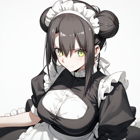 <lora:Takeuchi_Takashi_PonyXL_style_v01:1>
<lora:agent.pony:1>
score_9 , score_8_up , score_7_up , source_anime , 
masterpiece , best quality , ultra-detailed , 
BREAK
agent \(girls' frontline\), maid
1girl , woman , huge breasts , light smile , light blush , ((jeanne d'arc (fate)):0.5)  , 
long black hair  , maid dress ,  
view straight on