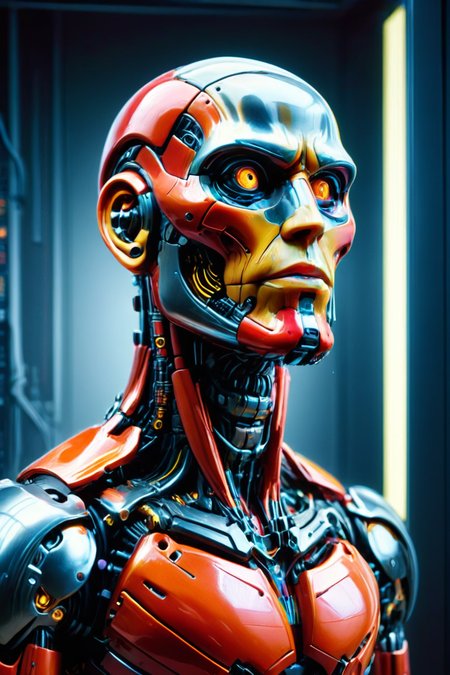 RAW photo of a <lora:madpunk:0.8> madpunk <lora:just_another_Cyborg_LoRa_SDXL:0.8> c1bo cyborg (Lifting chin, dignified poise) at a Megacorporation server room with blinking lights, super detail, ultra-realism, <lora:xl_more_art-full_v1:0.3>, <lora:Rainbow_Style:0.6>  ,  <lora:quality1:0.6>,  <lora:Colorful_Plastic_SDXL:0.6> ais-colorfulplastic