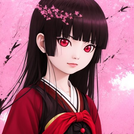 <lora:hellGirlEnmaAiLora_v1:1> enma_ai,  in magic kingdom 1girl, masterpiece, great lighting, photorealistic, 4k, realistic, hq, hd