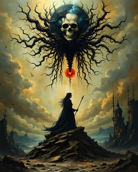 Dark Surrealism Fantasy Style: Crown of Withered Branches