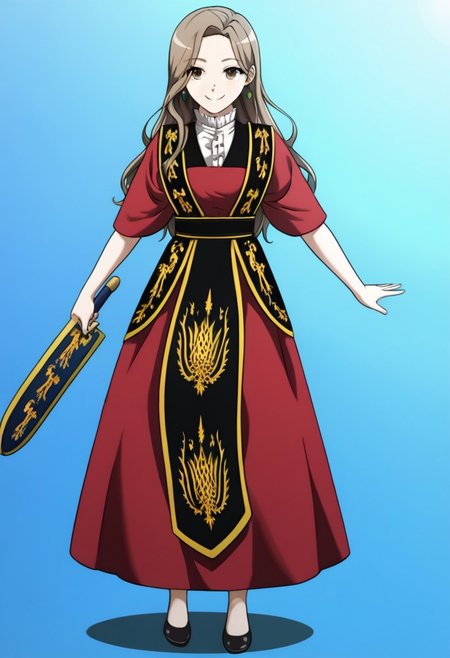 (masterpiece, best quality:1.4), insaneres, absurdres, solo,anime, BREAK
MinJiwon, brown eyes, mousy hair, long hair, battle uniform
((nikkestanding, full body, standing, cute smile)), blue background, spotlight, depth of filed, cowboy shot