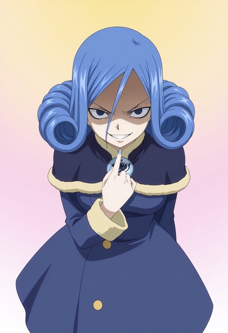 masterpiece, best quality, amazing quality, anime coloring, anime screencap, 1girl,  <lora:DX888JuviaIL:1>juvia lockser, blue hair, curly hair, blue eyes, purple dress,  coat dress, medium dress  BREAK colorful  background gradient background, BREAK pointing at self, from above,, dynamic pose,   angry, v-shaped eyebrows,  crazy smile, crazy eyes,  , malice, wrapped smile, shaded face,
