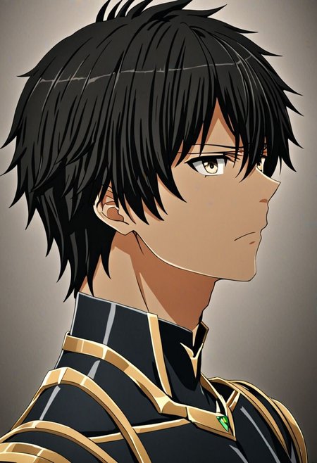 high resolution, solo, best quality, 1Boy, Seiya Kanie, black hair, short hair, portraits, looking at viewer, focused gaze forward, upper body, head upright, neutral expresion, OverallDetail