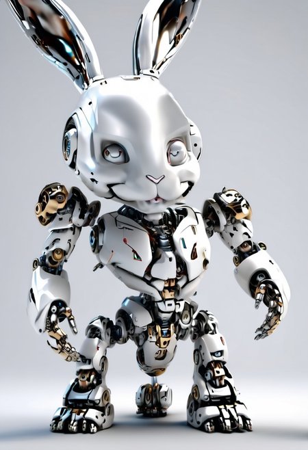 Robot rabbit, masterpiece, intricate details, focus blur, hd, 8k, high definition, BREAK, score_9, score_8_up, score_7_up, score_6_up,