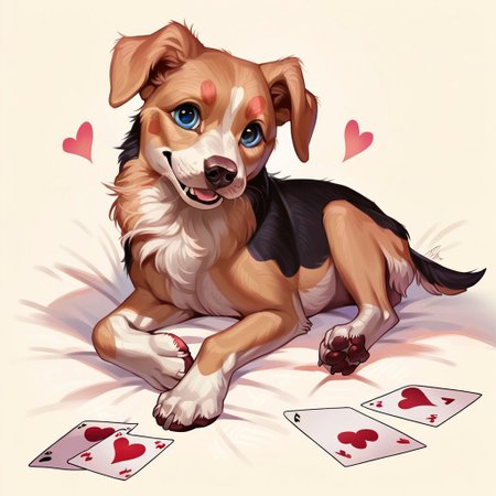 (score_9, score_8_up, score_7_up, source_western,realistic), fantasy, 
The cutest golden retriever puppy sitting by a giant valentine's day Card with lots of hearts,dog, rating_safe