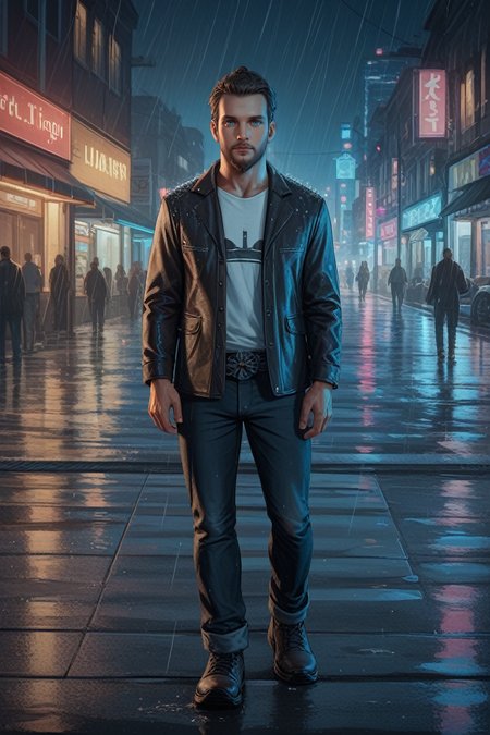 score_9, score_8_up, score_7_up,
<lora:FC5Joseph:0.8>
FC5Joseph, 1boy, brown hair, blue eyes, facial hair, looking at viewer, standing in the rain on a neon-lit city street at night, full body