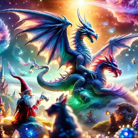 Fujifilm quality photograph (best quality)++, (masterpiece)++, (detailed)+, elf on the shelf fighting a Dragon, (fantasy illustration)1.3, enchanting Dragon battle elf on the shelf, mystical battle, (many gnomes battling)1.4 (whimsical charm).4 Otherworldly charm, mystical sky, (Luis Royo)1.2, (Yoshitaka Amano)1.1, moonlit night, soft colors, (detailed cloudscape)1.3, (high-resolution)1.2 (gnomes  battling everywhere)1.2 , <lora:DonM3t3rn1tyXL-v1.1:0.8> DonM3t3rn1tyXL <lora:DonMD1g174l4sc3nc10nXL:0.8> DonMD1g174l4sc3nc10nXL  <lora:Dragons:0.8> dragon  <lora:EnvyMagicalXL01:0.8> magical <lora:FantasyLandscape:0.8> FanLan