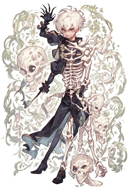 splitstyle, 
score_9, score_8_up, score_7_up, source anime, (simple background:1.4), BREAK 1girl, adult, standing, black cat, smile, BREAK 1boy, adult, standing, skeleton cat, smile <lora:Split Style Concept?:1.0>
