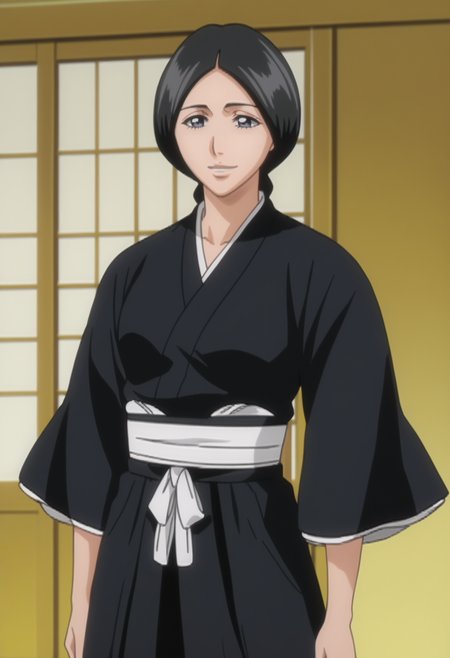 score_9, score_8_up, score_7_up, source_anime, BREAK 1girl, solo,mature female, cowboy shot, <lora:DX888Retsu:1>, unohana retsu, black hakama,  smile, anime screencap,  single braid,