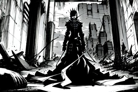 highly insanely detailed, masterpiece, top quality, best quality, highres, 4k, 8k, RAW photo, (very aesthetic, beautiful and aesthetic),  
tsutomu nihei,nihei_tsutomu,blame!,blame gakuen!,abara,TNstyle,sidonia_no_kishi,(sidonia \(ship\),space,spacecraft,city ruins,deep horizon,megastructure in background,tower),blm,dystopia,destroyed,vast scenery,perspective,decrepit, 
<lora:ABARA:1>, 
(1girl:1.3), 
solo focus, 
Garden Pavilion,Tranquil space with a bubbling fountain at its center,lush greenery winding along trellises,mosaic tiles creating intricate patterns on the ground,woven wicker furniture with plush cushions,and the sweet scent of blooming flowers,pure orange background,pure cyan background,pure purple background,(psychedelic color background,colored digital glitch background),âââ