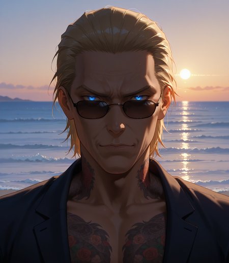 IllusP0s, PonyScores7, source_anime, ah1, IllustriousQual, interesting, exciting, spectacular, wonderful, amazing quality, absolutely eye-catching,  
BREAK <lora:xl_more_art-full_v1:0.2>, <lora:aesthetic_anime_v1s:0.2>, <lora:EpicF4nta5yXL:0.2>, <lora:detailxl:0.2>, detailxl, <lora:Fant5yP0ny:0.2>, amazing quality, best aesthetic, absurdres, illustration, Volumetric_Lighting, ultra-detailed, very aesthetic, intricate details, best_quality
BREAK ((her palm reveals an eye of swirling colors gazing outward)),
BREAK Stable_Yogis_PDXL_Positives, AS-Adult, <lora:Complicated fantasy portrait - XL Pony V2.0:0.2>, bad-hands-5, <lora:HDA_Detailer:0.3>, AS-MidAged,((zen fashion style, promoting simplicity and tranquility, features minimalist designs, soft colors, and comfortable fabrics, encouraging a peaceful and mindful approach to clothing)),
BREAK ((<lora:albertwesker-guy-PONYv1:0.8>, albertwesker, 1boy, toned, athletic, fit, mature male)), <lora:shinyskin2:0.2>, glistening skin, 
BREAK ((<lora:Inuyashiki:0.5>, Inuyashiki, Yakuza, full-body tattoo)), ((sunglasses:1.3)), 
BREAK ((slicked back hair, short hair, blonde)), <lora:hairdetailpxl:0.2>, hairdetailpxl, 
BREAK ((angular face, sharp_featured face, handsome, charming, alluring)), blue eyes, <lora:expressive eyes:0.2>, expressive eyes, <lora:eyedetailpxl:0.2>, eyedetailpxl, <lora:Eyes_High_Definition:0.2>, EyesHD,
BREAK ((focused, intense glare, apathetic, contemptuous)), <lora:Expressive_H:0.2>, Expressiveh, <lora:Emotional_Anime_Expressions_PonyXL_Concept:0.2>, emotional, <lora:Best_Facial_Expression_LoRA_PONY:0.2>, looking at viewer, <lora:Detailed expressive EXEV style -XL Pony V1.0:0.2>, FaceDetail,
BREAK (((ocean rescue mission, sailors stranded limited supplies men feel the need to survive one man finds a hidden island))), <lora:Background Detailer - SDXL:0.8>, 4k, 8k, Ultra HD, Masterpiece, Best quality, Detailed background, <lora:Add_more_details_V2_XLpony:0.4> full_details, <lora:background-type1:0.4>,