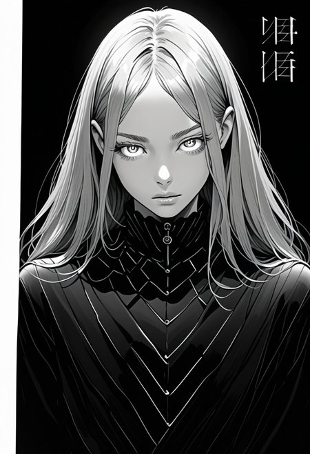 score_9, score_8_up. score_7_up, grayscale, monochrome, manga style manga page black background cover, comic panels, best quality, very aesthetic, speech bubbles
