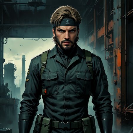 An atmospheric painting. Industrial chic. Metal Gear Solid.

<lora:PopArt01a_CE_XL_300-OT:0.6> popartCE_style
