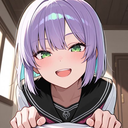 masterpiece, best quality, 32k, high resolution, absurdres, asatsuki, POV, looking at viewer, blush, smile, open mouth, upper teeth only