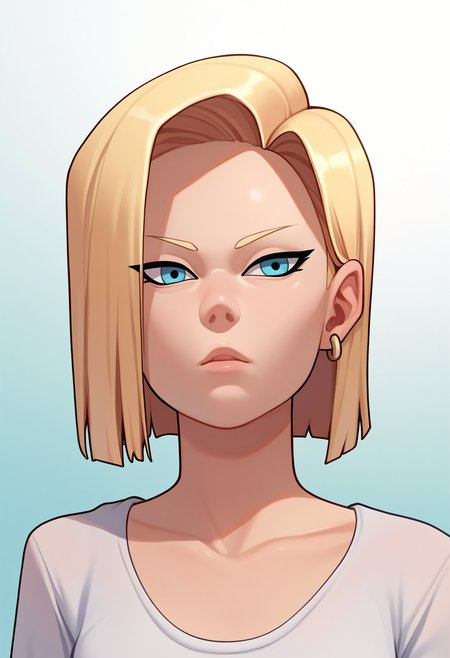 score_9, score_7_up <lora:sexnote-guy-PONY-DORAv1:1>, 1girl, solo, android 18, portrait, gradient background,