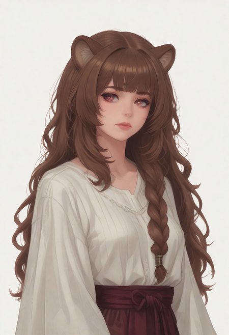 score_8_up, score_7_up, score_6_up, dnd  <lora:dnd_flat:0.95>  1girl raphtalia, long hair, bangs, brown hair, animal ears, raccoon ears, raccoon tail, raccoon girl, pink eyes. dramatic lighting, ornate.
WHITE BACKGROUND