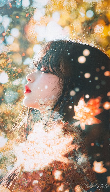Beneath soft lights, her beauty glows,
A dreamlike aura gently flows.
