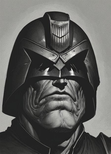 pencil drawing, man,jdgdrddcom, helmet, uniform, boots, grim expression, dark room, dark, hard shadows, monochrome, hard light, portrait,
 <lora:Judge_Dredd_Comic_Style_Pony_SDXL:0.8> <lora:Dark_Novel:0.8>, score_9, score_8_up, score_7_up,