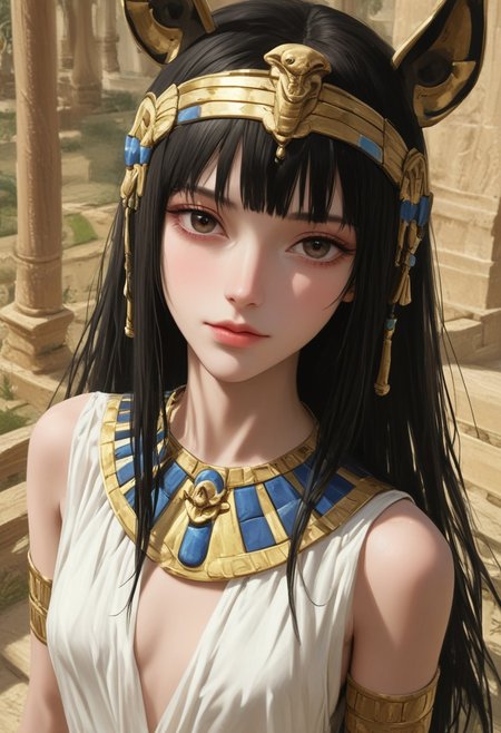 score_9, score_8_up, score_7_up, score_6_up, score_5_up, score_4_up, sharp focus,
high angle view,
petite egypt woman, long black hair, brown eyes, 
slim face, almond eyes, 
beautiful face, realistic face, detailed face, 
egypt attire, headdress,
sad smile, 
detailed background, sharp background, lush canyon,
OverallDetail,