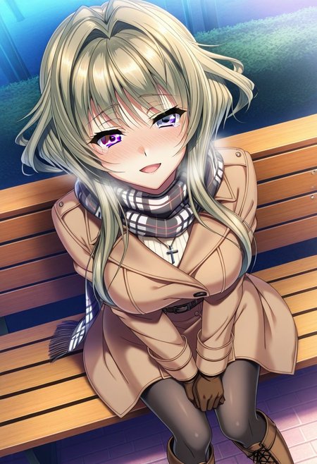 masterpiece, best quality, newest, highres, uncensored, 1girl, yokota mamoru style,1girl, slender face，motion lines,blush,torogao,looking at the viewer,seductive smile
Kanbayashi Mizuki,Blonde Yellow Hair, Intake Hair, Long Hair, Sidehair,Grey Eyes,Heterochromia, Tsurime, Violet Eyes,Medium Breasts, One Mole,Slim,Pendant Necklace
1girl,solo
1girl, solo, pantyhose, scarf, heterochromia, blush, gloves, coat, sitting, boots, knee boots, open mouth, long hair, plaid scarf, tears, bench, looking at viewer, cross-laced footwear, dutch angle, plaid, 1girl, solo, pantyhose, scarf, heterochromia, blush, gloves, coat, sitting, boots, knee boots, open mouth, long hair, plaid scarf, tears, bench, looking at viewer, cross-laced footwear, dutch angle, plaid