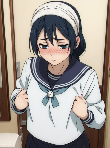score 9, score 8 up, score 7 up, detailed background, shiny skin,
<lora:riko.pony:1>,
riko,
wide hips,
undressing, 
half-closed eyes, heavy blush,