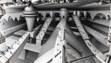 masterpiece, bird's-eye view, detailed human body, (isometric:1.3),3X zoom, Detailed world, noise, chaos, contamination, rim light, Mega Structure, infinite floor, Organic shape, <lora:add_detail:1>, <lora:Blame!:1>