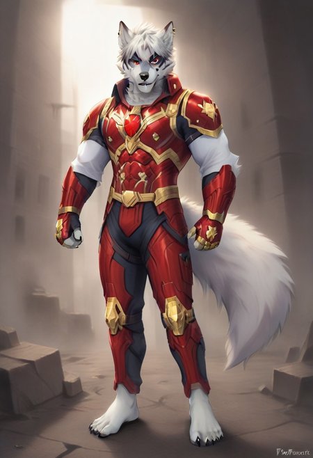 (((Barefoot furry character, full body, cinematic setting, furry male, plantigrade))) 
(((Von Lycaon))), wearing (((InfinityGauntlet))), marvel cinematic universe, (((using infinity gountlet))), (((using power of infinity stones))), style-swirlmagic, muscular white wolf, (((red and gold armor))), iron suit, metalic armor, goth accessories on outfit, nice feet paws with four toes and claws, feet towards the viewer, feet POV, dynamic pose, (((action pose))), (((modern city ruins in background))), smoke, fire
BREAK, intricate details, highly detailed, extreme detail, octane render, fine art, best quality, highres, (detailed face:1.5), ((full_body)), UHD, (((perfect hands))), low light, anime