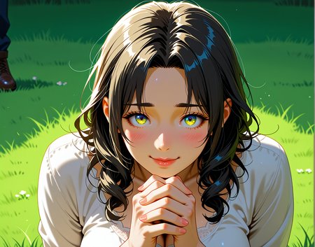 PonyScores7, source_anime, ah1, IllustriousQual, <lora:natsumi_style:0.2>, <lora:by_usakun-pony:0.2> by usakun, <lora:Akina_Bbw_Style_-_PonyXL:0.2> AkinBw
BREAK (((Nanoscale manufacturing for microscopic creations)))
BREAK ((hands clasped, calling upon forces from the mystical realms))
BREAK Caramel Highlights on Dark Brown soft pink lace top with high-waisted jeans and ankle boots
BREAK 1girl, mature female, (round face:1.2), (thick eyebrows:1.3), (curvy), round-chin, caucasian, (plump face), <lora:Round_face:0.2>, <lora:ETO_OCPonyXL:0.3> eto_oc, skindentation, (plump), thick thighs, wide hips, busty, voluptuous, lips, <lora:venus body PonyXL:0.3>, <lora:shinyskin2:0.2> glistening skin
BREAK  (((curly hair), long hair, (black hair:1.4), (parted hair:1.7), messy hair, kinky curls, <lora:hairdetailpxl:0.2> hairdetailpxl))
BREAK ((half green and brown eyes), (colorful eyes), (multicolored eyes), (downturned eyes:1.4), <lora:expressive eyes:0.2> expressive eyes, <lora:eyedetailpxl:0.2> eyedetailpxl, <lora:Eyes_High_Definition:0.2> EyesHD)
BREAK ((blush, smiling, shy,  <lora:Expressive_H:0.2> Expressiveh, <lora:Emotional_Anime_Expressions_PonyXL_Concept:0.2> emotional, <lora:Best_Facial_Expression_LoRA_PONY:0.2>, looking at viewer, <lora:Detailed expressive EXEV style -XL Pony V1.0:0.2> FaceDetail))
BREAK <lora:xl_more_art-full_v1:0.2>, <lora:aesthetic_anime_v1s:0.2>, <lora:EpicF4nta5yXL:0.2>, <lora:detailxl:0.2> detailxl, <lora:Fant5yP0ny:0.2>, best quality, amazing quality, best aesthetic, absurdres, illustration, Volumetric_Lighting, ultra-detailed, very aesthetic, intricate details, 8k, masterpiece, best_quality
BREAK Stable_Yogis_PDXL_Positives, AS-Adult, <lora:Complicated fantasy portrait - XL Pony V2.0:0.2>, bad-hands-5, <lora:HDA_Detailer:0.1>, HDA_FatGirlXL