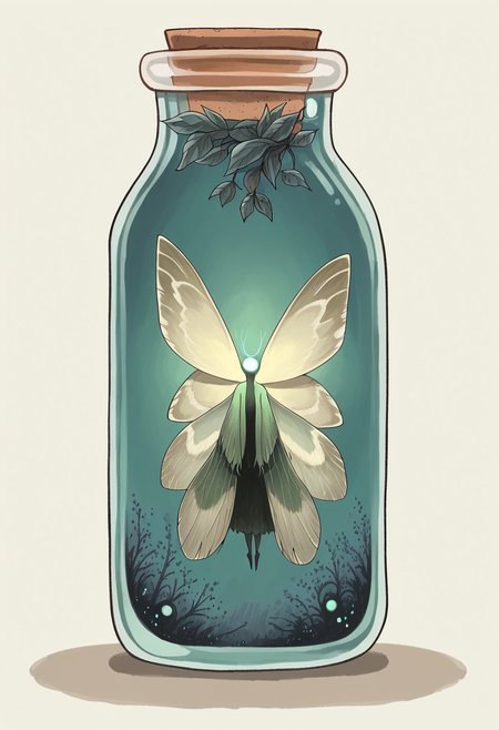 score_9, score_8_up, score_7_up, score_6_up,   <lora:oddities_shop_specimen:1> 0ddmag1c, ( 1girl, humanoid fairy) ( beautiful fairy) bellybutton,  feet,  (in container:1.3), rounb jar, spericle jar, solo, humanoid, cork, label,  full body,  ( light green moth wings), floating,  feet dangling,  slightly glowing, shelves,  specimens in jars,