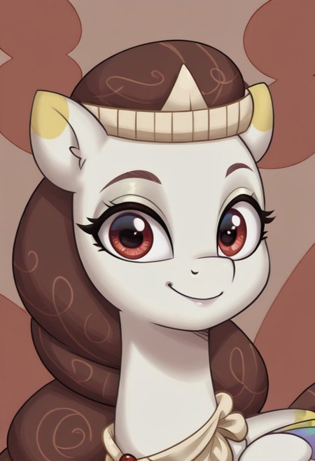 score_9, score_8_up, score_7_up, score_6_up, score_5_up, score_4_up, my little pony, ((feral pony)), <lora:My_Little_Pony__MLP_G5_Princess_Majestic:1>Princess_Majestic, red eyes, 1girl, ((solo)), (sexy), beautiful, detailed, (detailed cute pony face), detailed eyes, detailed fur, detailed hooves, beautiful, vector, flat colors, (beautiful long eyelashes), (beautiful hooves), (abstract background:1.8), (looking at you, looking at viewer:1.5), smile, happy, close-up, upper view <lora:OtherStyle_01:1> <lora:detailed_notrigger:1>