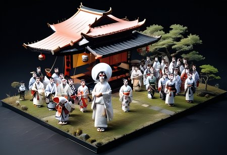 score_9,score_8_up,score_7_up,masterpiece,best quality,source_real,realstic,photorealstic,
KitsuneNoYomeiri_BridalProcession,,cherry blossom tree,sash,architecture,japanese traditional architecture,,standing,<lora:BDpony_KitsuneNoYomeiri_V1-5928:1>,:,<lora:IsoPixel-PDXL:1>,ispzxll,simple background,isometric,miniature,diorama,no people,black background,from above,<lora:add-detail-xl:1>,mysterious atmosphere