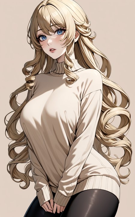 nsfw, extreme detailed woman, masterpiece, ultra-detailed, highly detailed art, an extremely delicate and beautiful, 1girl, solo, wariza, navia /(genshin impact/), long hair, blue eyes, beige sweater, black leggings, sneakers, parted lips, simple background, front side <lora:Navia_XL_LoRA:0.9>