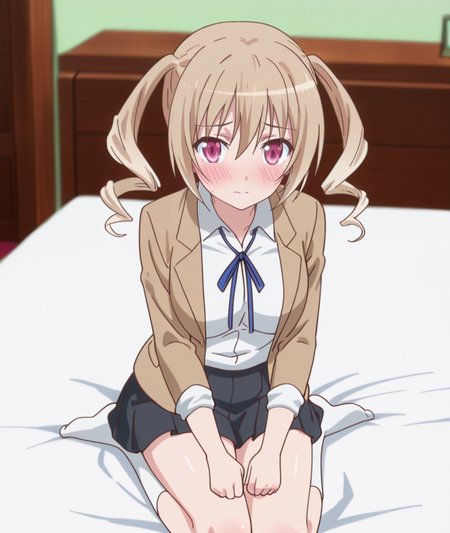 1girl,
BREAK solo,
BREAK closed mouth,looking_at_viewer,
BREAK cowboy_shot,
BREAK
on bed BREAK
BREAK
BREAK
BREAK
BREAK anime coloring,
BREAK shy,embarrassed,<lora:tenshi_no_3p!:1>,toriumi sakura,wariza,